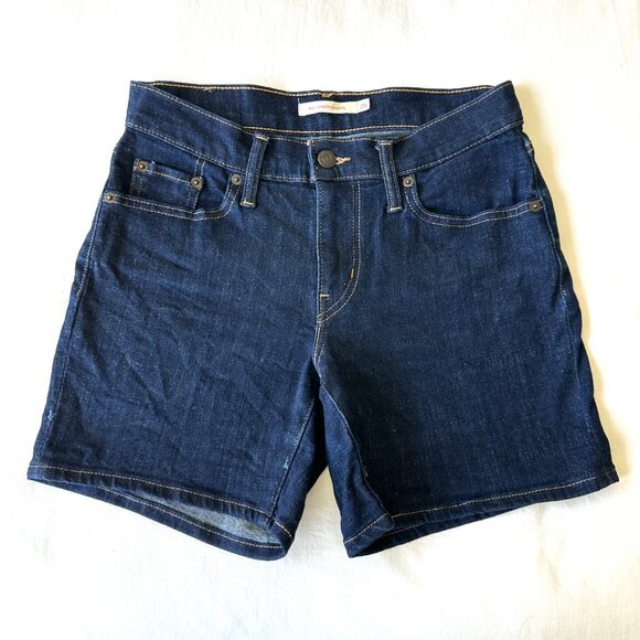 Levi's Dark Wash Denim Shorts - Picture 2 of 10